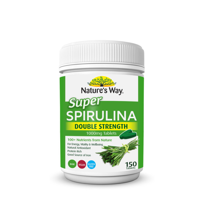 Nature's Way Super Spirulina Double Strength 1000mg 150 Tablets